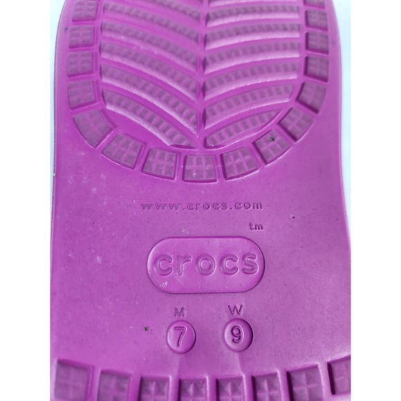 Crocs Classic Crush Women's Size 9 Pink Fuchsia Platform Clog Men's 7 Like New - Picture 5 of 14